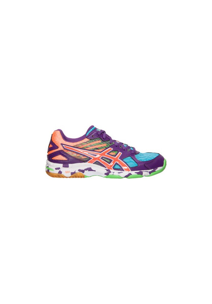 Asics Damen Sneaker GEL Flashpoint 2 Volleyball B456N-831 Purple/Orange/Neon Blue